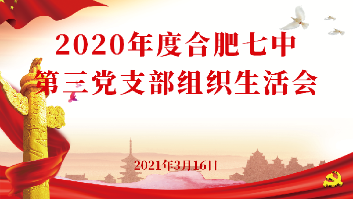 办公室：合肥七中第三党支部召开2020年度组织生活会(图1)