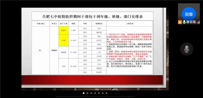 合肥七中高一级部召开疫情防控专题工作会(图3)